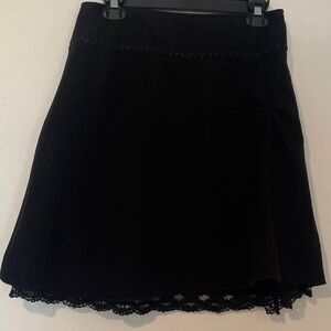 Nick & Mo Boho Black A-Line Skirt with Lace Detail Size 29